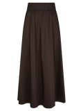 Yara Poplin Skirt - Chocolate Brown