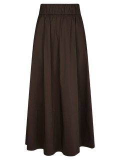 Yara Poplin Skirt - Chocolate Brown
