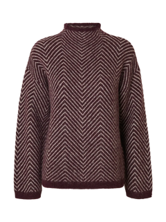 Lulu Ls Herringbone Knit High Neck - Fig