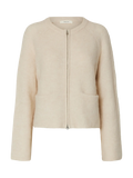 Sia Ras Ls Knit Short Cardigan - Birch