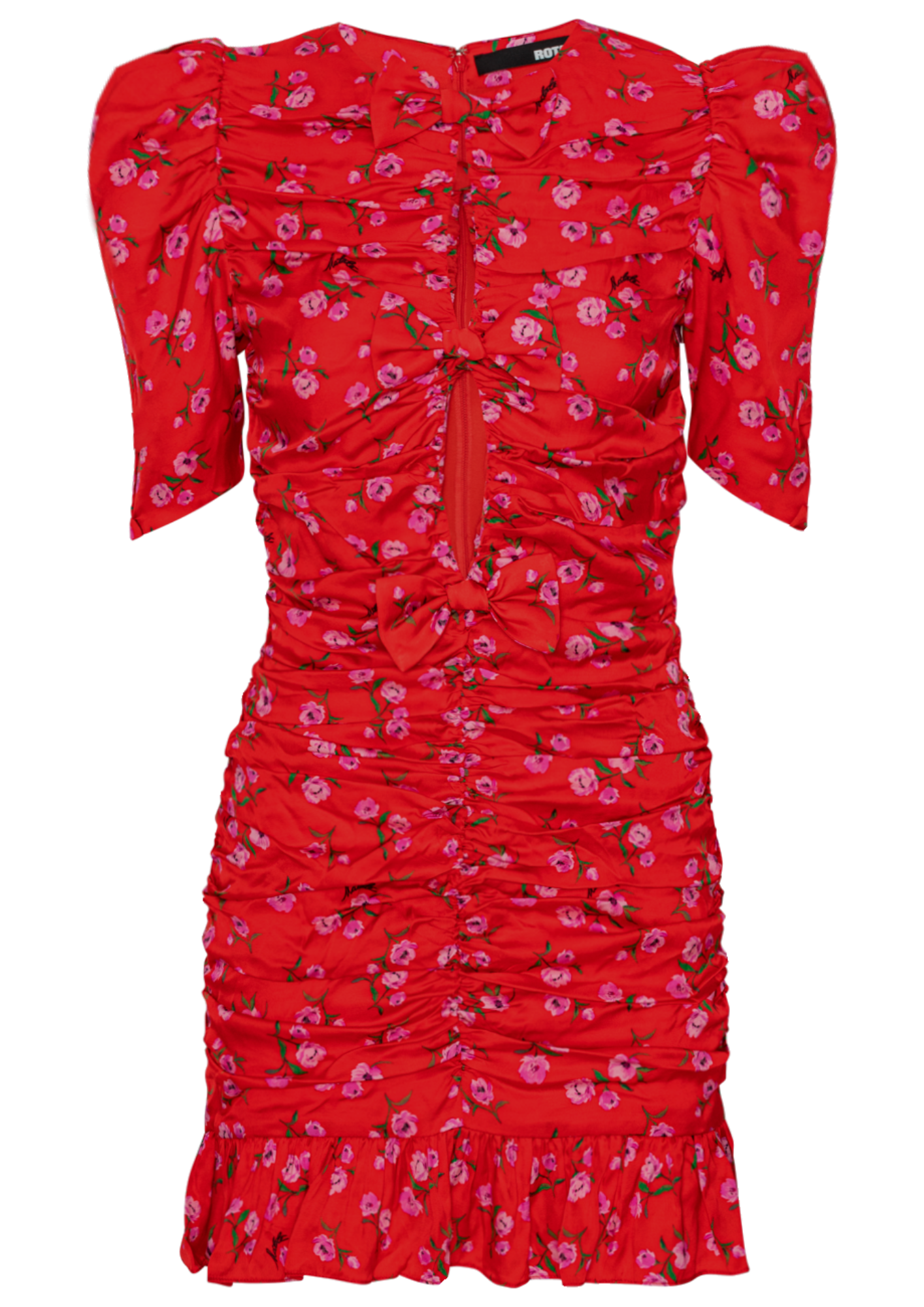 Printed Mini Ruffle Dress - Wildeve Cluster + High
Risk Red Comb