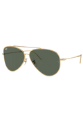 Aviator Reverse - Green - Polished Gold