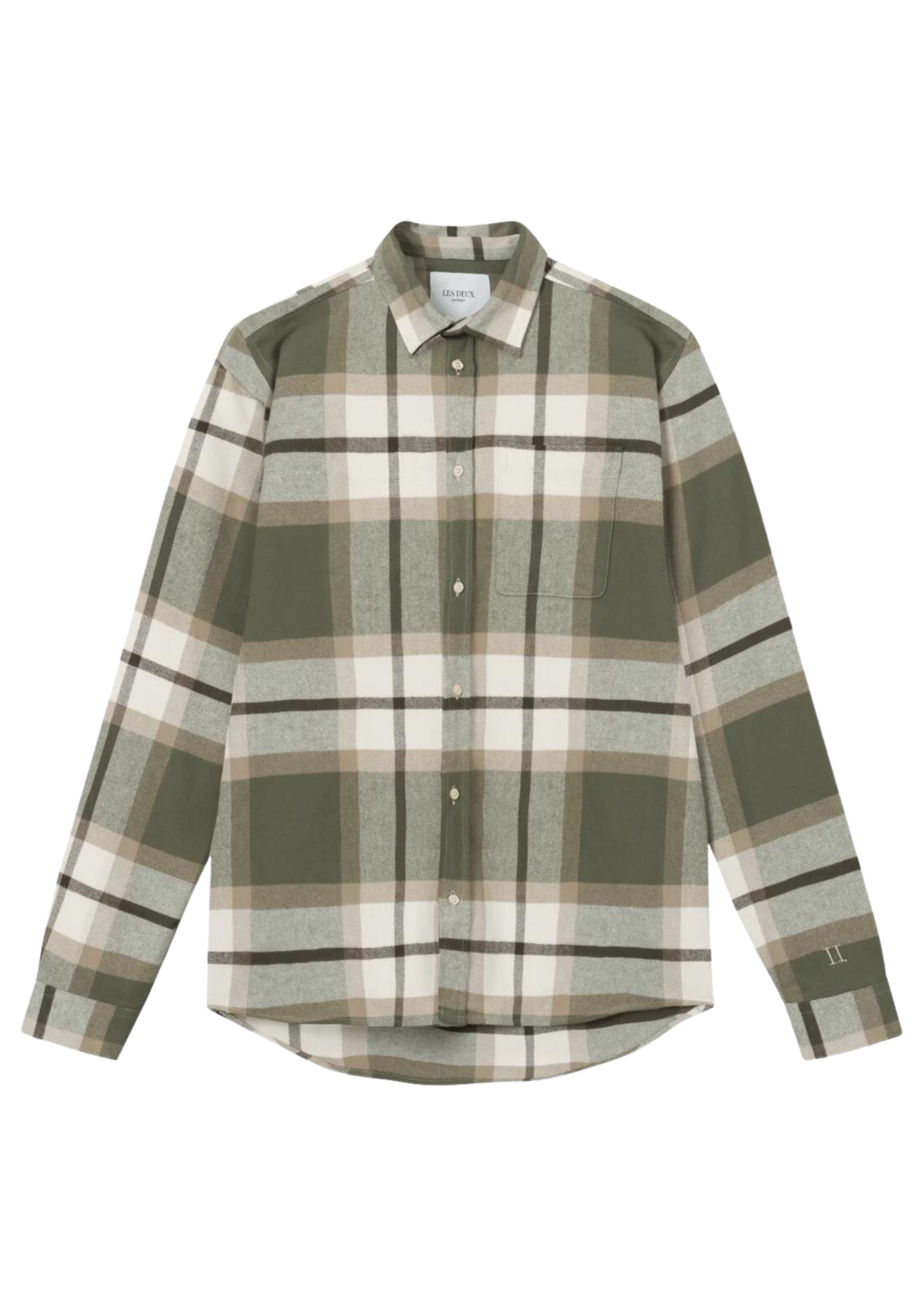 Jeremy Flannel Shirt  - Olive Night/Lead Grey