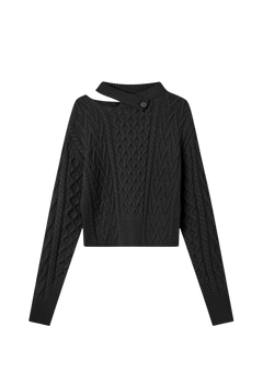 Tania Aran Knit Jumper - Dark Grey