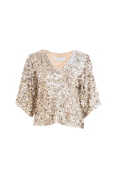 Tony Sequin Top - Champagne