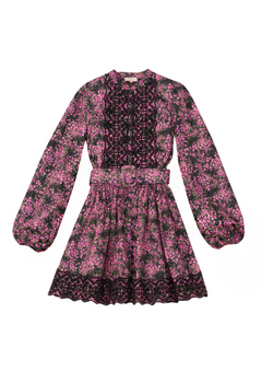 Décorated Poplin Belt Dress - Petite Rose