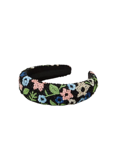 Anemona Wide Beaded Hairbrace - Black
