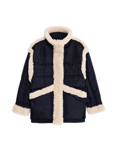 Dorothy Puffer Coat - Black/Natural White
