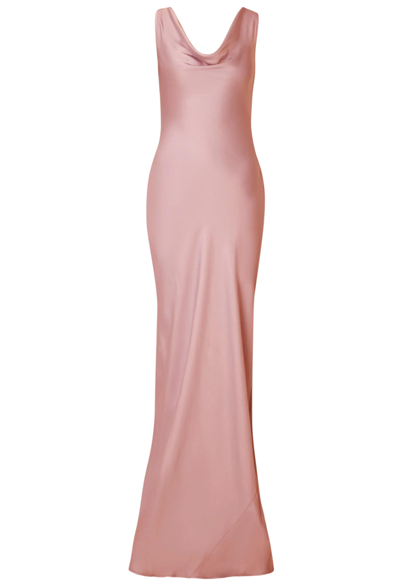 Leah Cowl Satin Maxi Dress - Blush