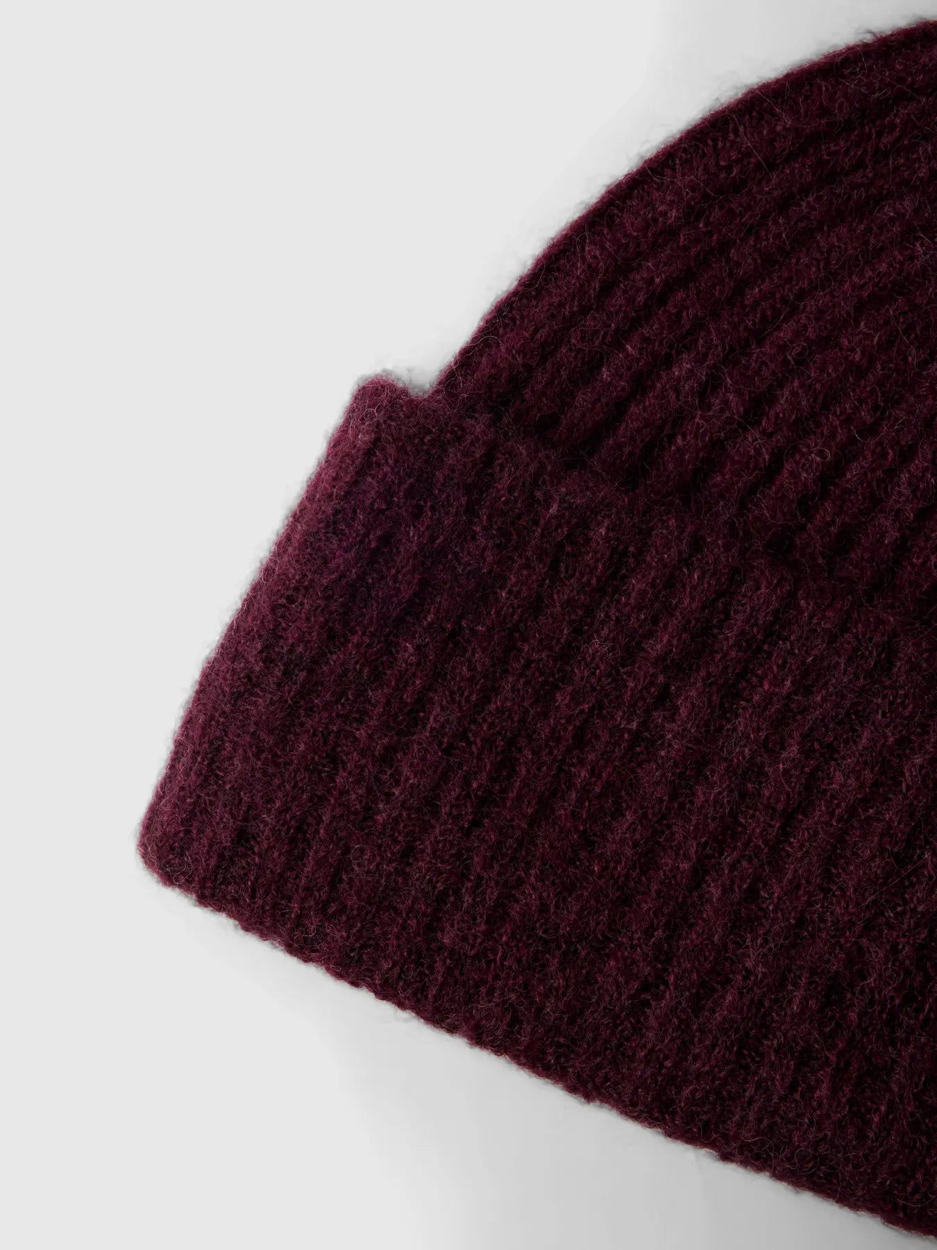 Lulu Wool Blend Knit Beanie - Fig Melange