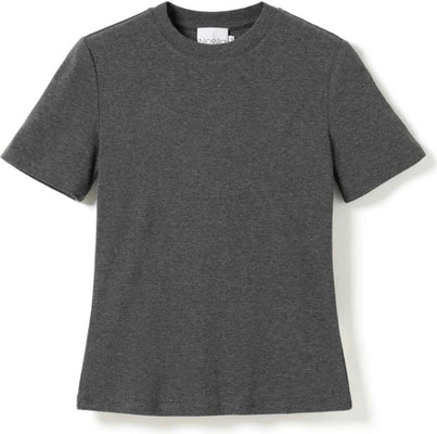 Lidie Ss Top - Dark Grey Melange