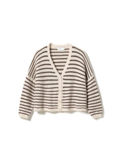 N-Lenda Knit Cardigan - Brown Ivory Stripe