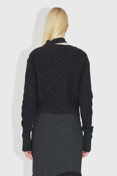 Tania Aran Knit Jumper - Dark Grey