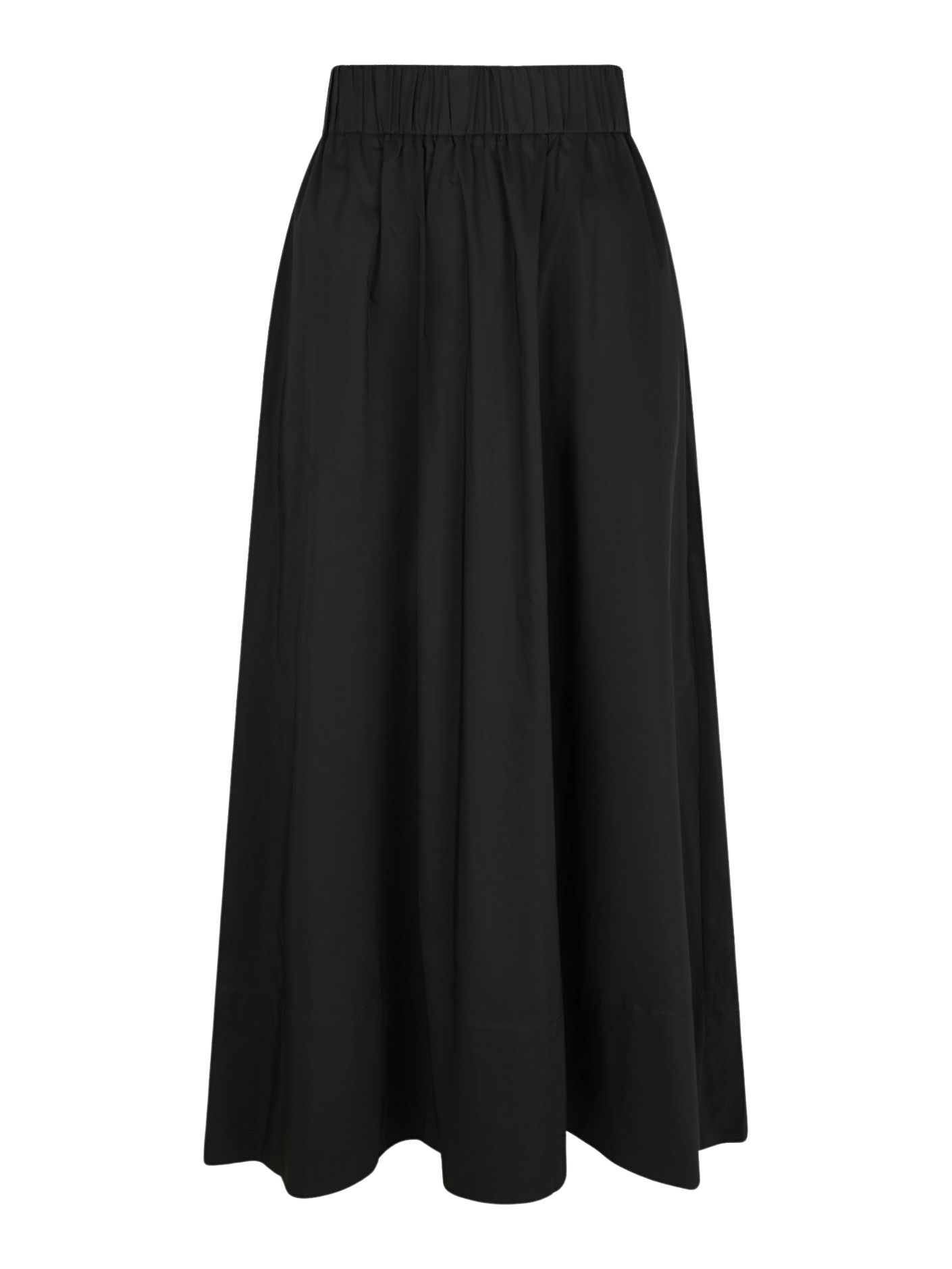 Yara Long Poplin Skirt - Black