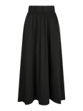 Yara Long Poplin Skirt - Black