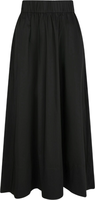 Yara Long Poplin Skirt - Black