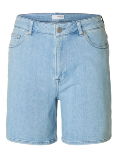 Anya-Krista Hw Denim Shorts - Light Blue Denim