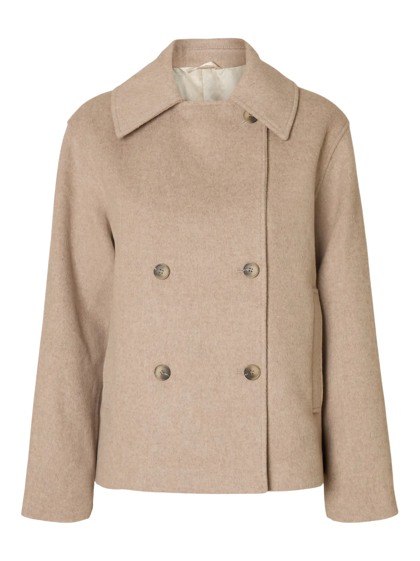 Alma Wool Blend Jacket - Sandshell Melange