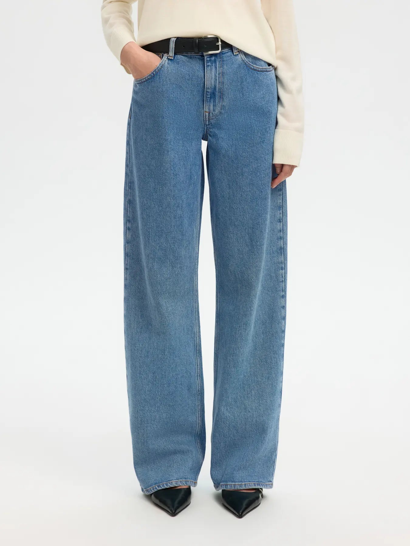 Wide Bea-Kori Light Bl Hw Jeans - Light Blue Denim