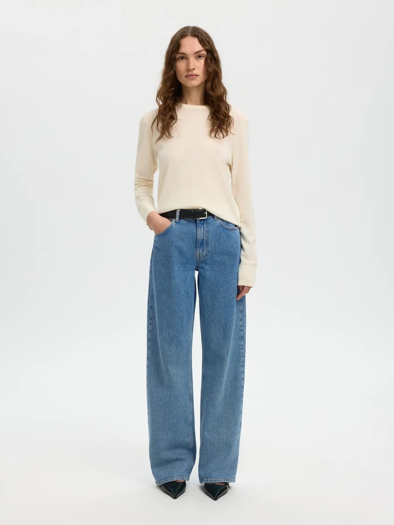 Wide Bea-Kori Light Bl Hw Jeans - Light Blue Denim