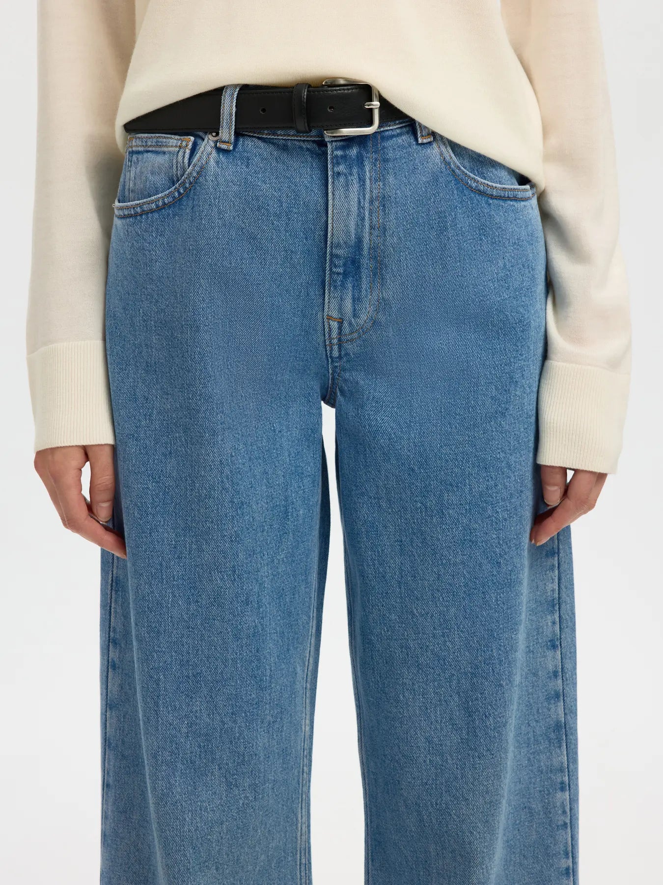 Wide Bea-Kori Light Bl Hw Jeans - Light Blue Denim