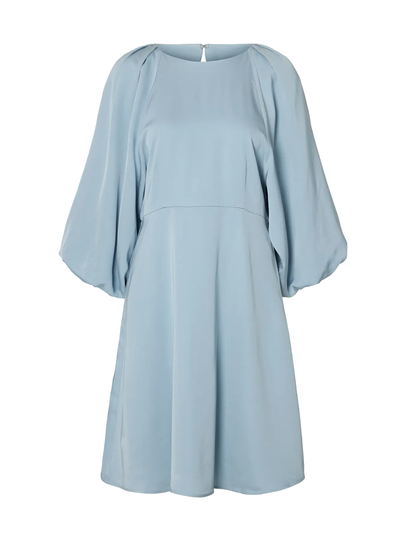 Laurina 3/4 Short Open Back Dress - Dusty Blue