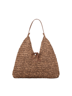 Paper Straw Siena Bag - Mocha Brown