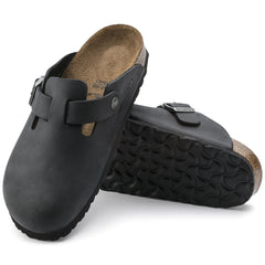 Boston Oiled Leather Narrow - Black