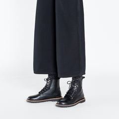 Bryson Grained Natural Leather Narrow - Black