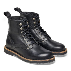 Bryson Grained Natural Leather Narrow - Black