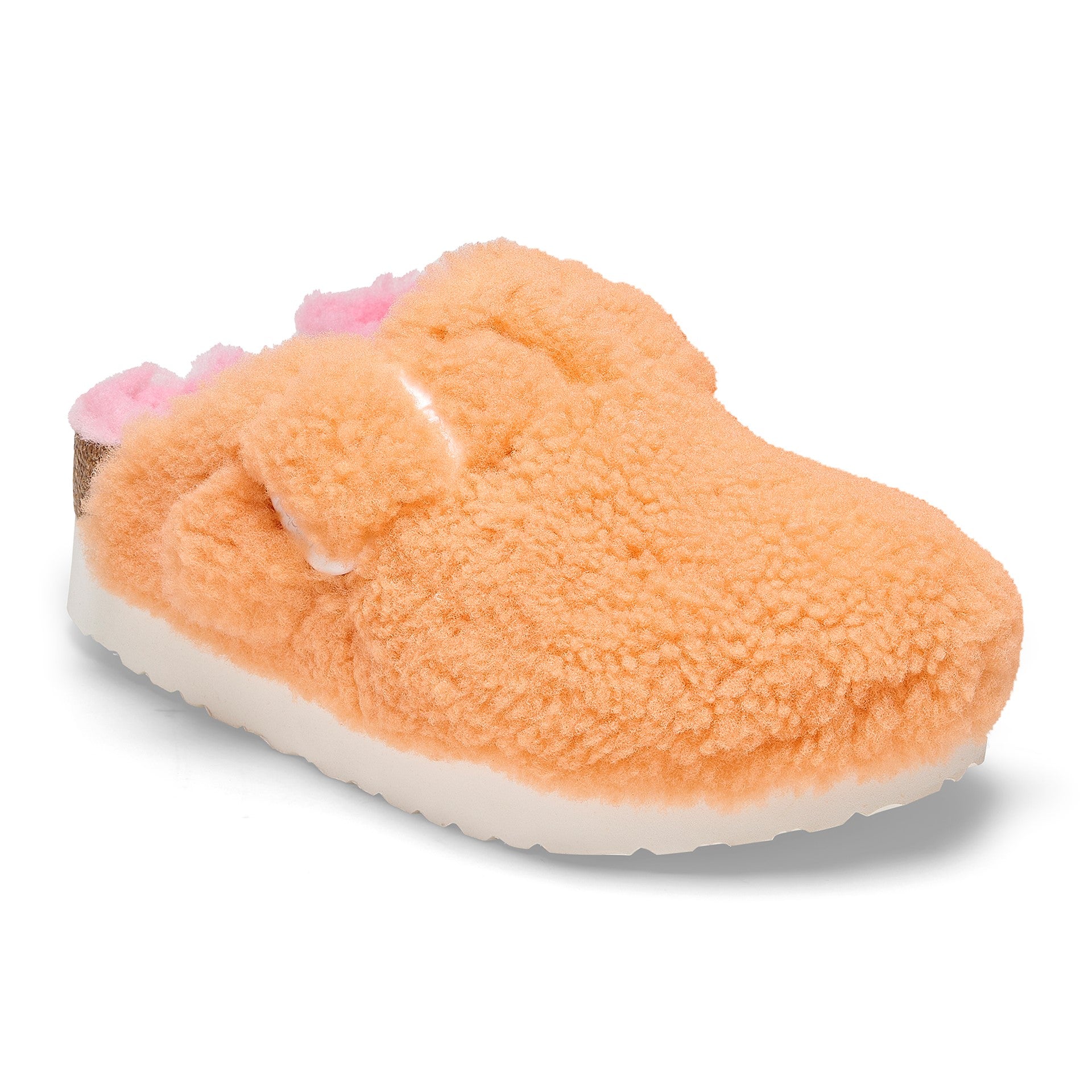 Boston Big Buckle Platform Fur Narrow - Papaya/Candy Pink