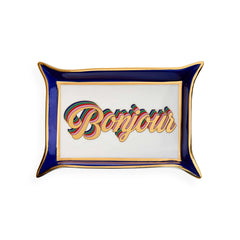 Bonjour Valet Tray - Blue/White/Gold