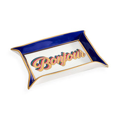 Bonjour Valet Tray - Blue/White/Gold