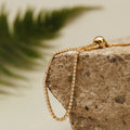 Fine Crystal Tennis Slider Bracelet - Pale Gold