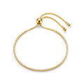 Fine Crystal Tennis Slider Bracelet - Pale Gold