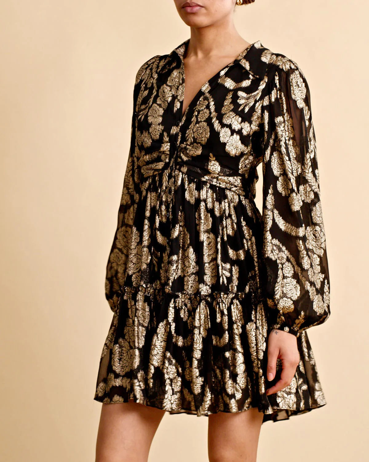Brocade Georgette Shirt Dress
