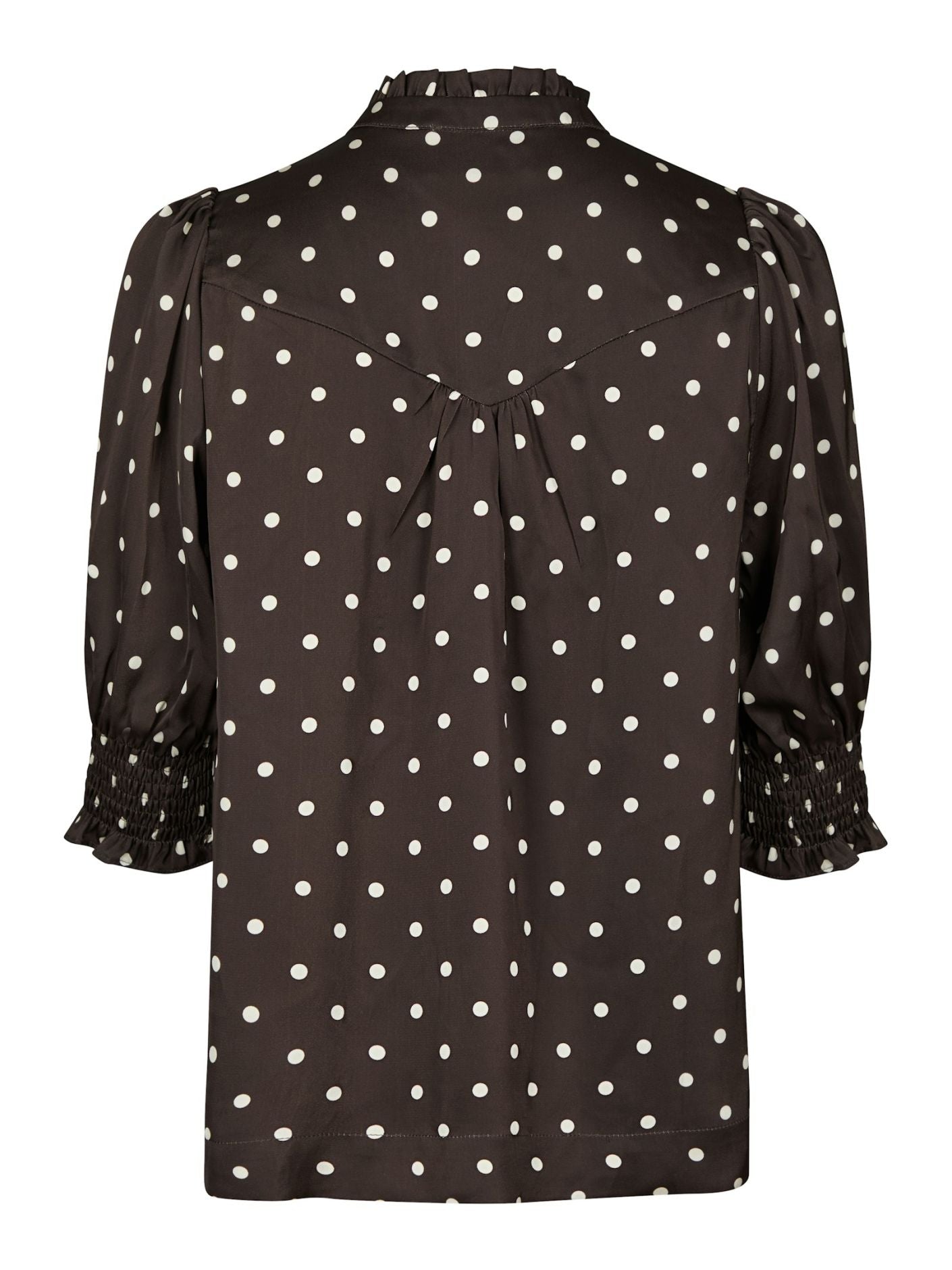 Diana Dot Blouse - Dark Brown