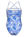 Bandeau Swimsuit - Azure Meadow