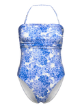 Bandeau Swimsuit - Azure Meadow