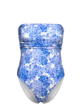 Bandeau Swimsuit - Azure Meadow