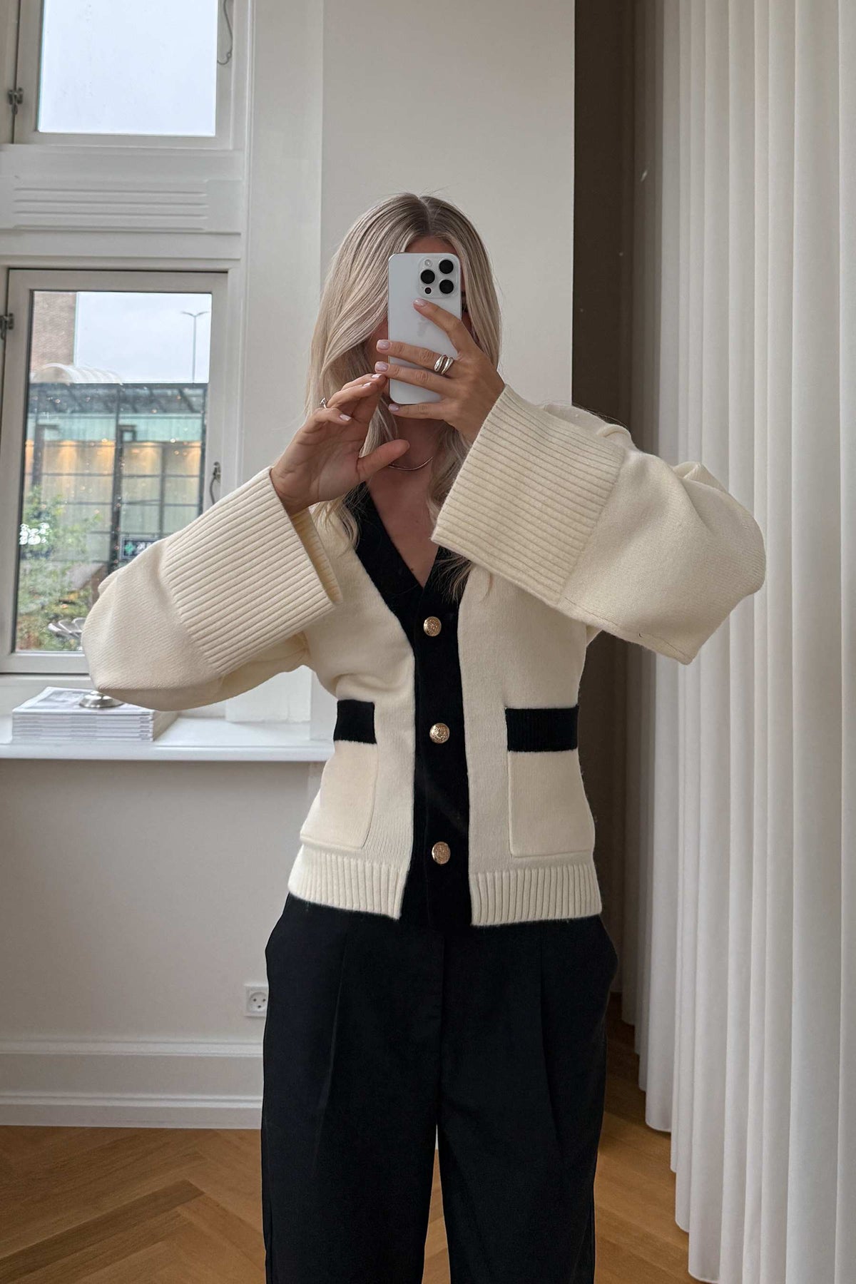 N-Lenyxette Knit Cardigan - White