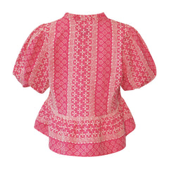 Lorraine Blouse - Pink Sugar Combo
