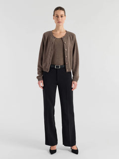 Cashmere Cardigan "Randi" - Dark Toast