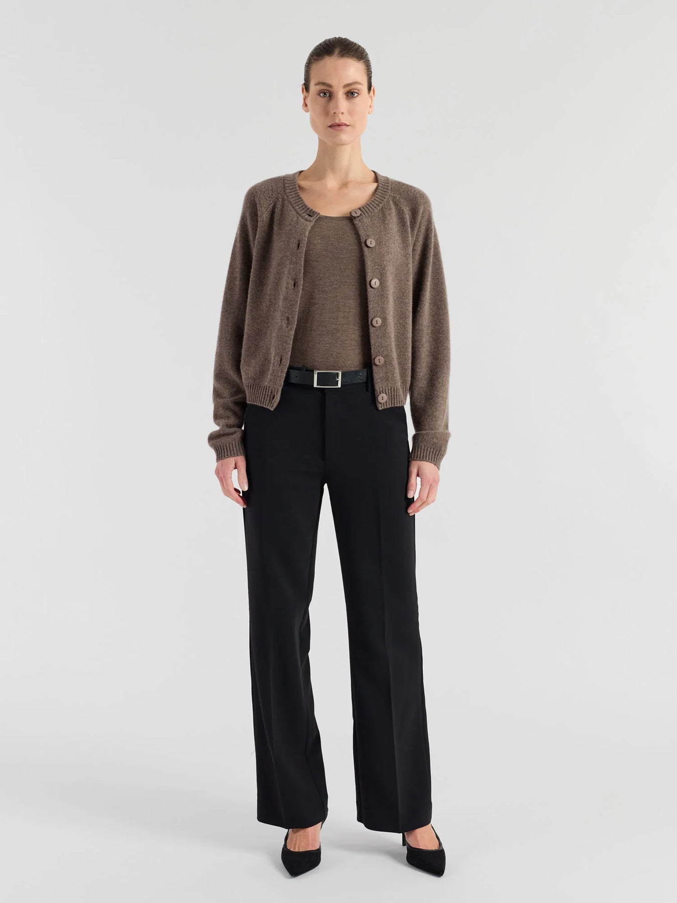 Cashmere Cardigan "Randi" - Dark Toast