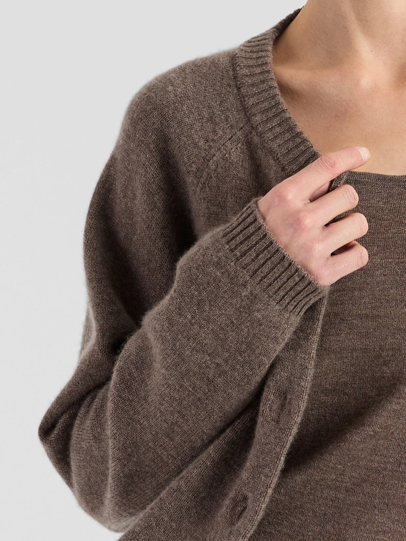 Cashmere Cardigan "Randi" - Dark Toast
