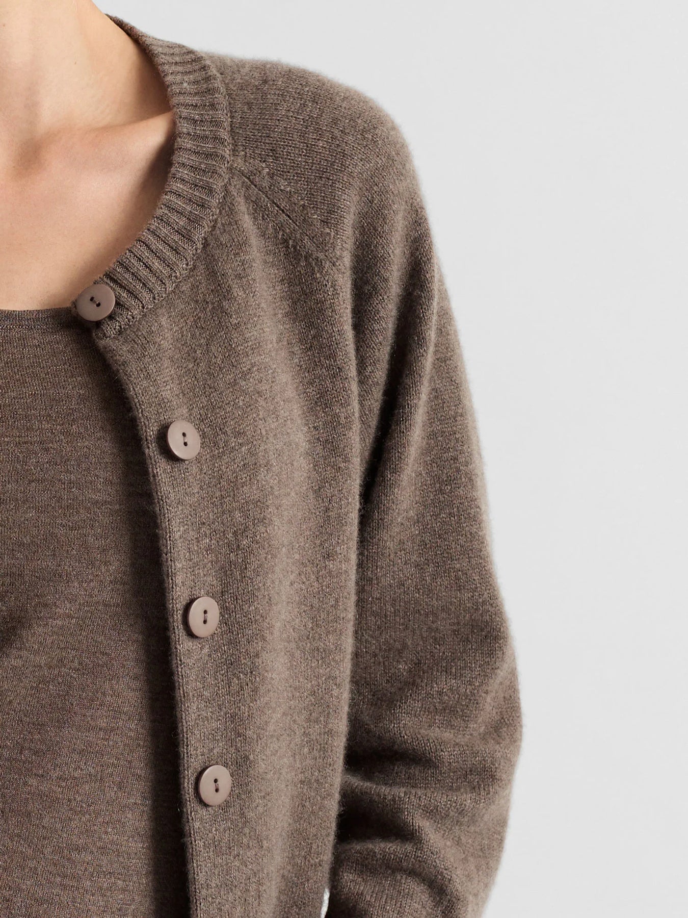 Cashmere Cardigan "Randi" - Dark Toast