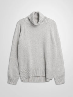 Cashmere Sweater With High Neck “Milano” - Light Grey