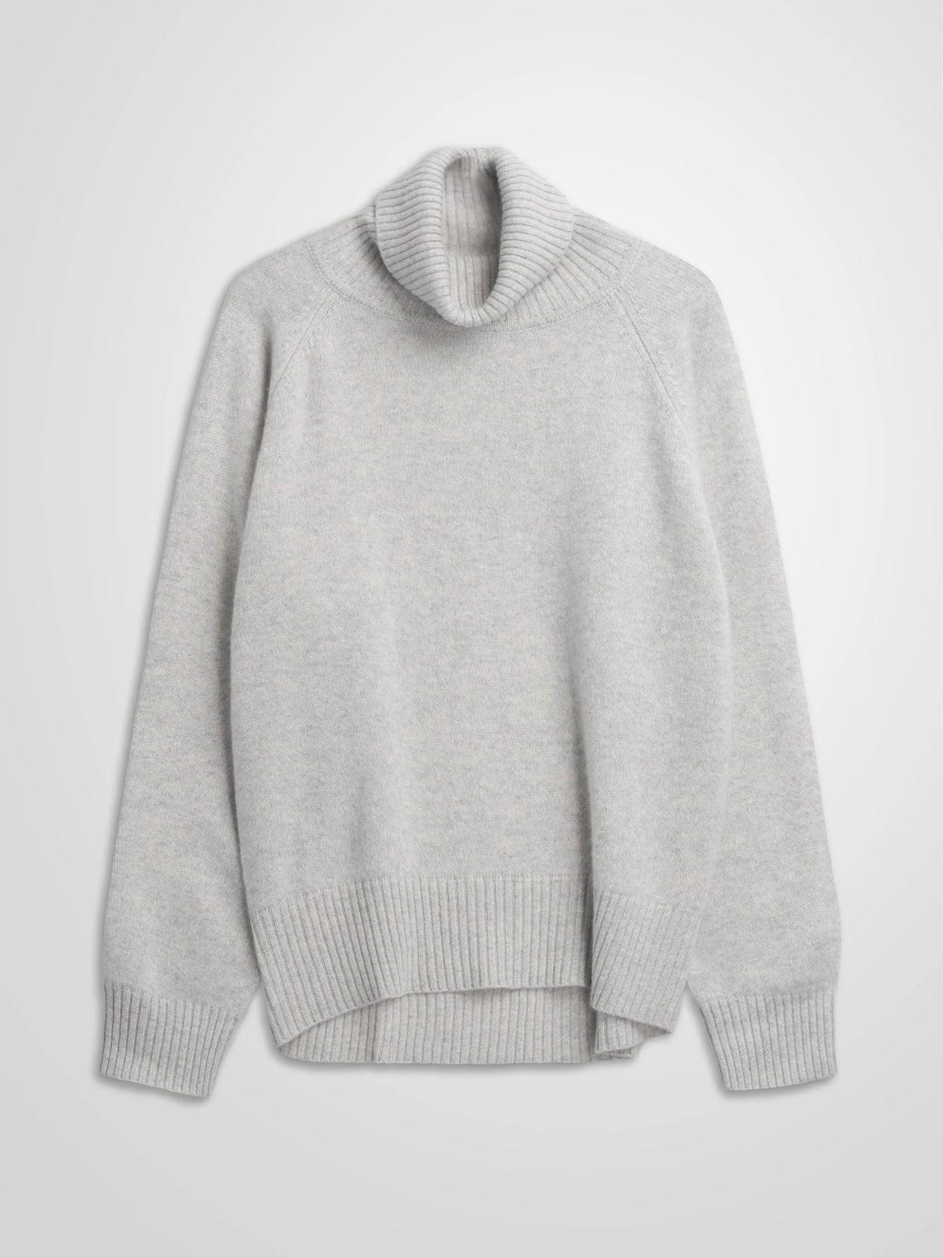 Cashmere Sweater With High Neck “Milano” - Light Grey