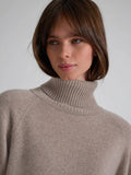 Cashmere Sweater With High Neck “Milano” - Toast