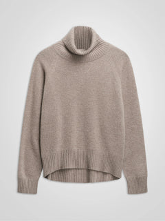 Cashmere Sweater With High Neck “Milano” - Toast